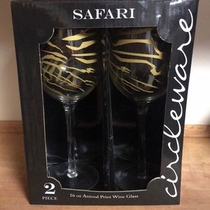 Animal Print Wine Glass set of 2